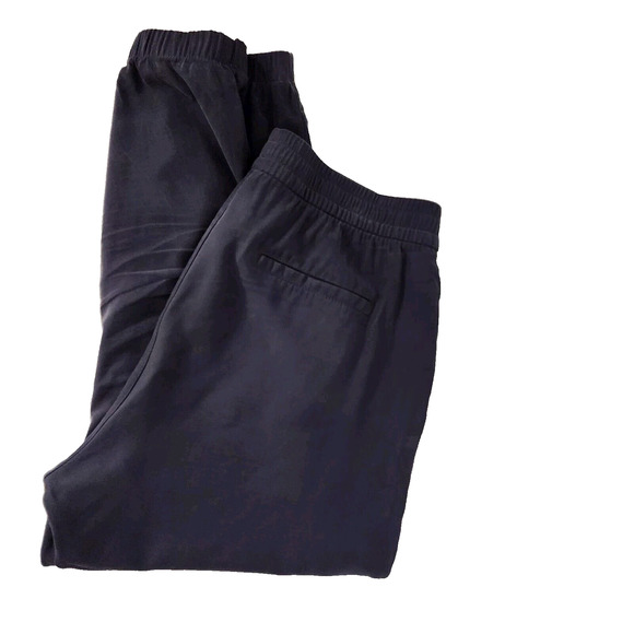 Old Navy Jogger Pants Womens Large High Waisted Twill Pull On Moire Navy Blue - Picture 3 of 9